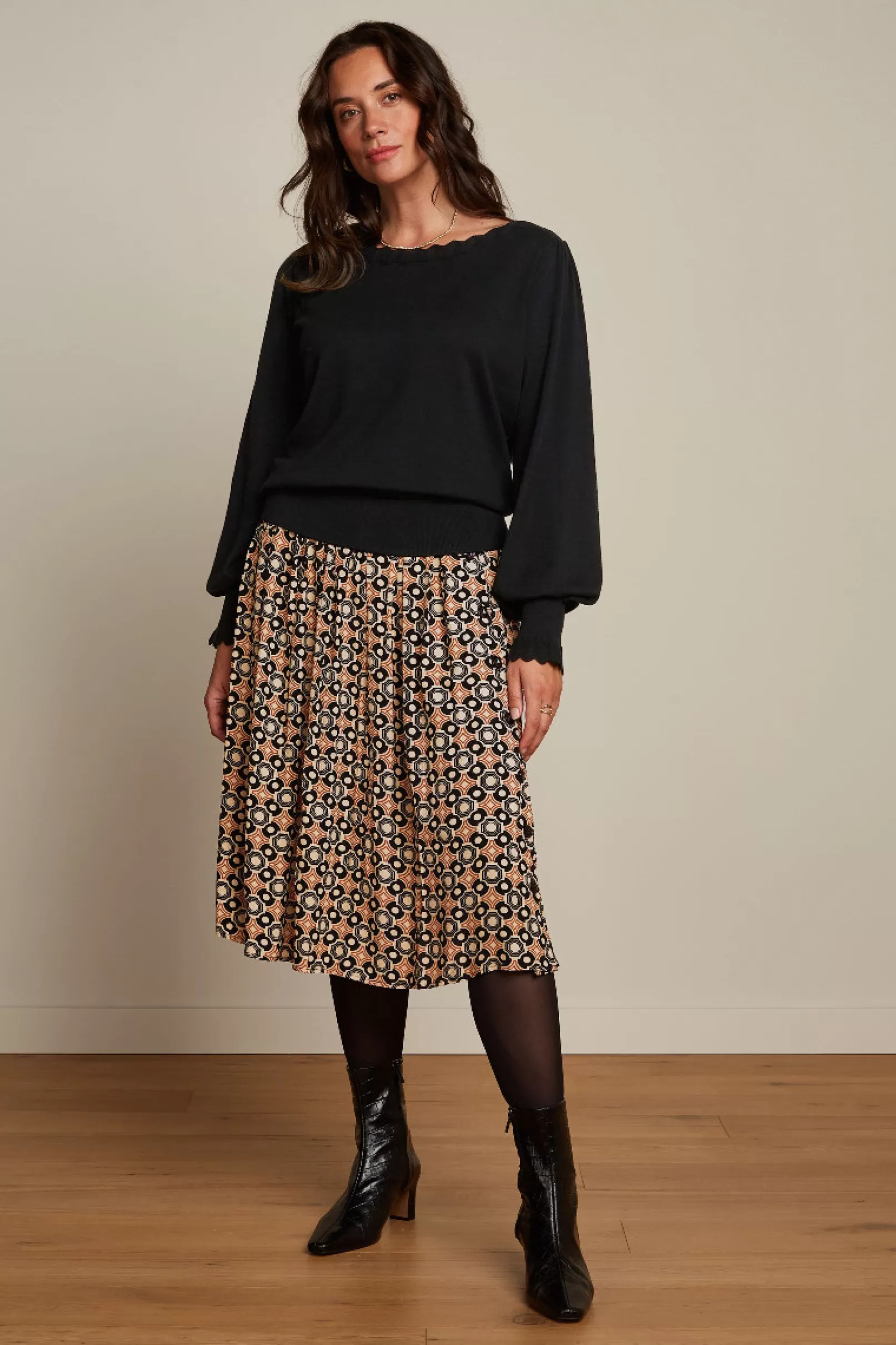 Rokken*King Louie Arianna Pleat Skirt Ozzy Marzipan