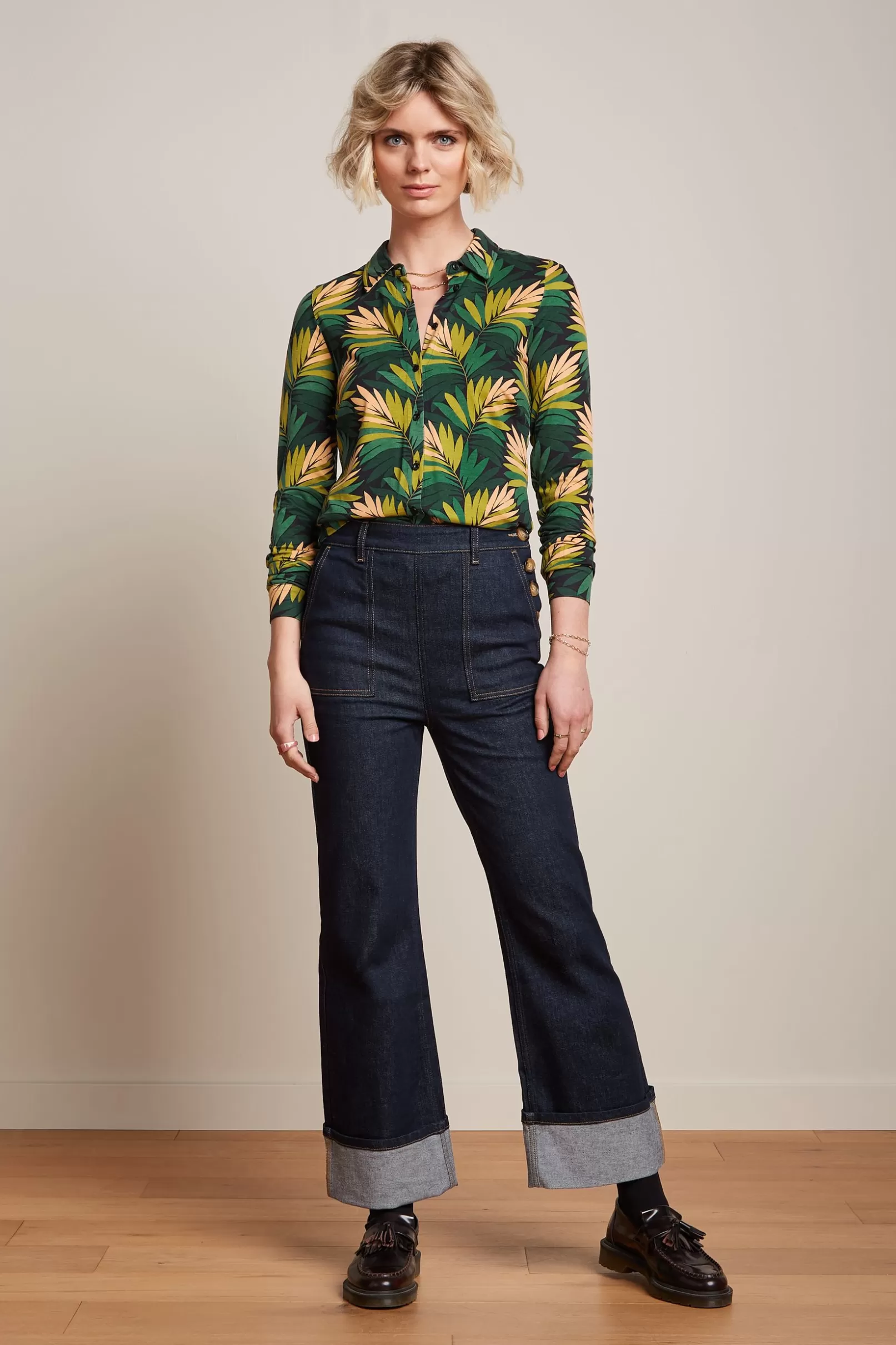 Blouses*King Louie Blouse Ornette Pine Green