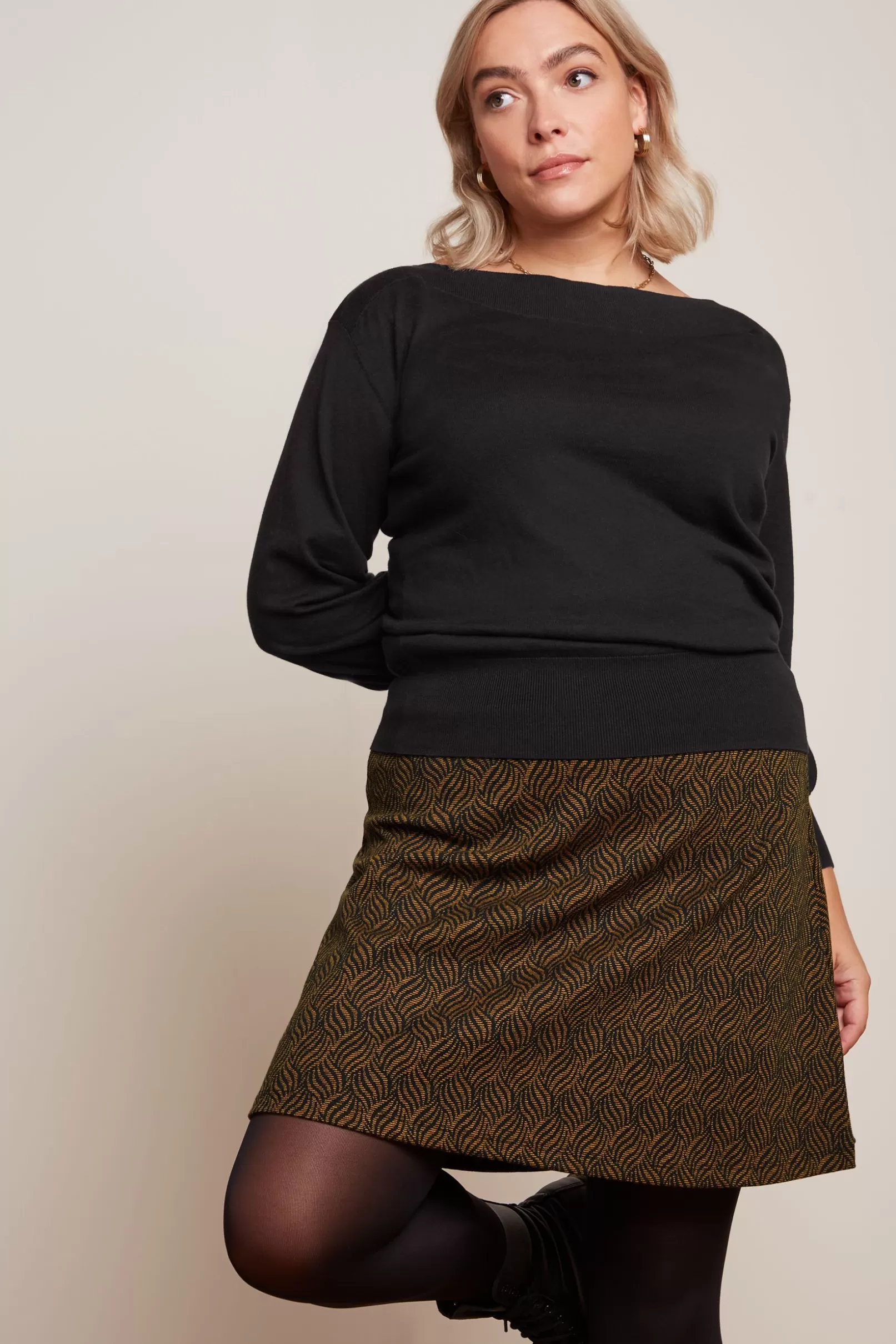 Rokken*King Louie Border Skirt Ruby Jacquard Black