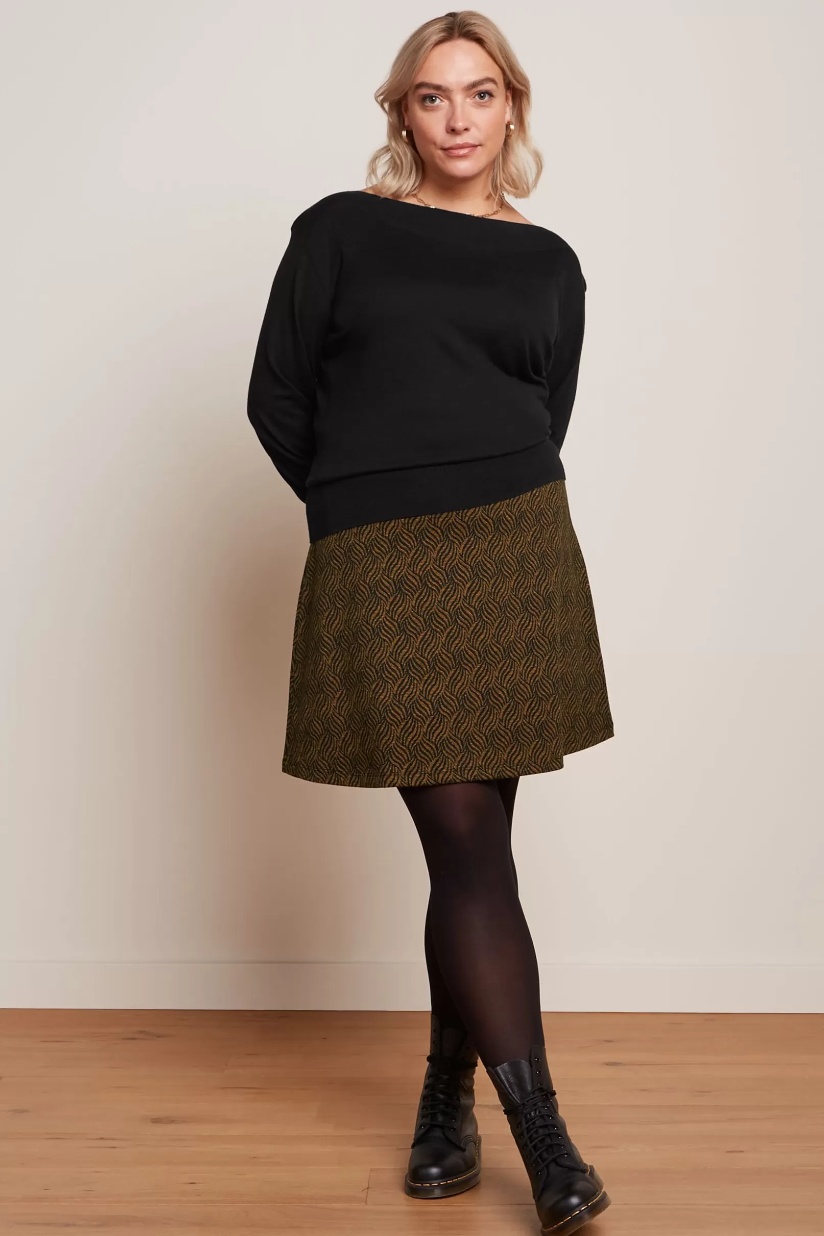 Rokken*King Louie Border Skirt Ruby Jacquard Black