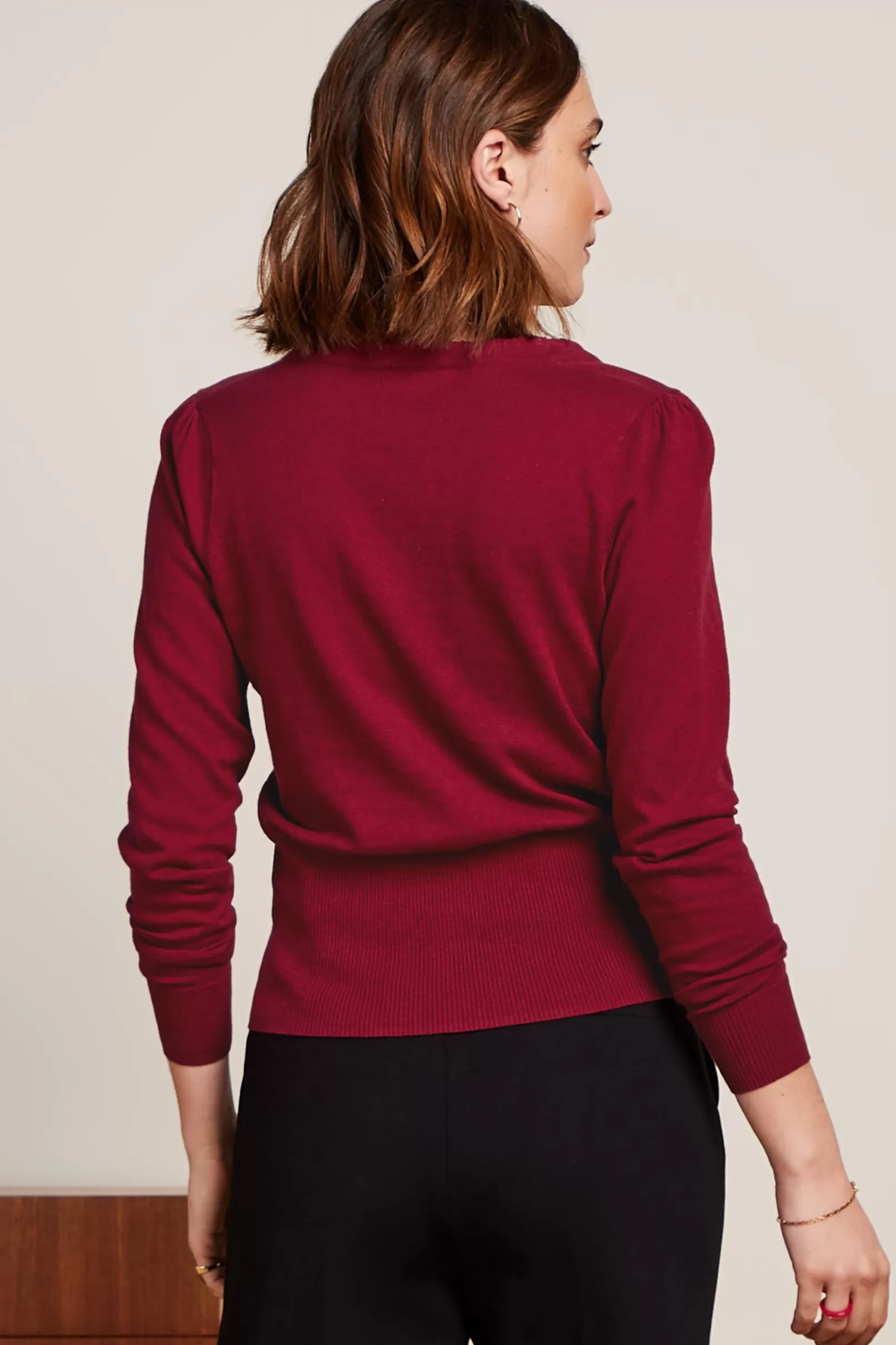 Vesten*King Louie Cardi V Cocoon Beaujolais Red