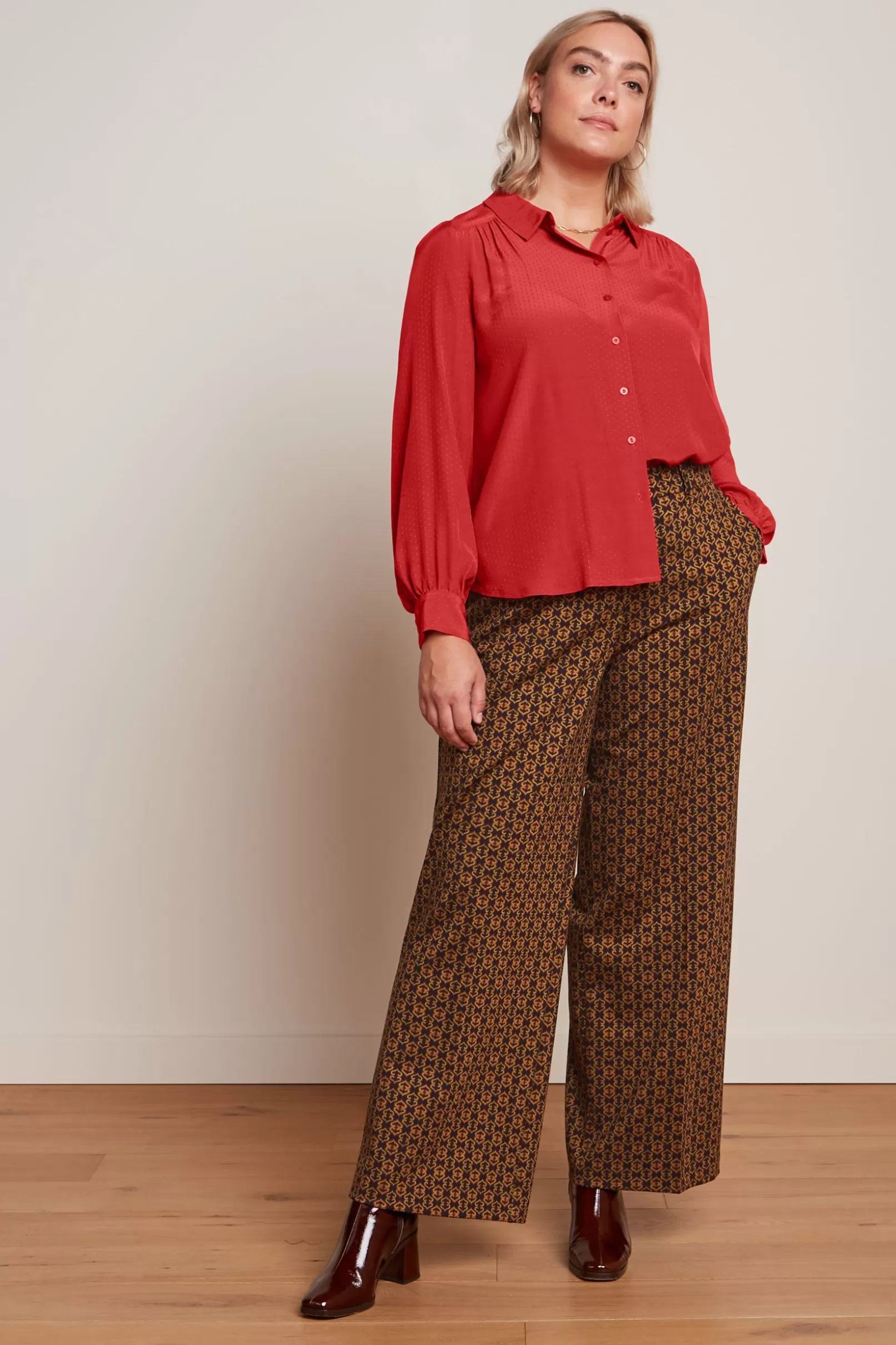 Blouses*King Louie Carina Blouse Sista Terra Red