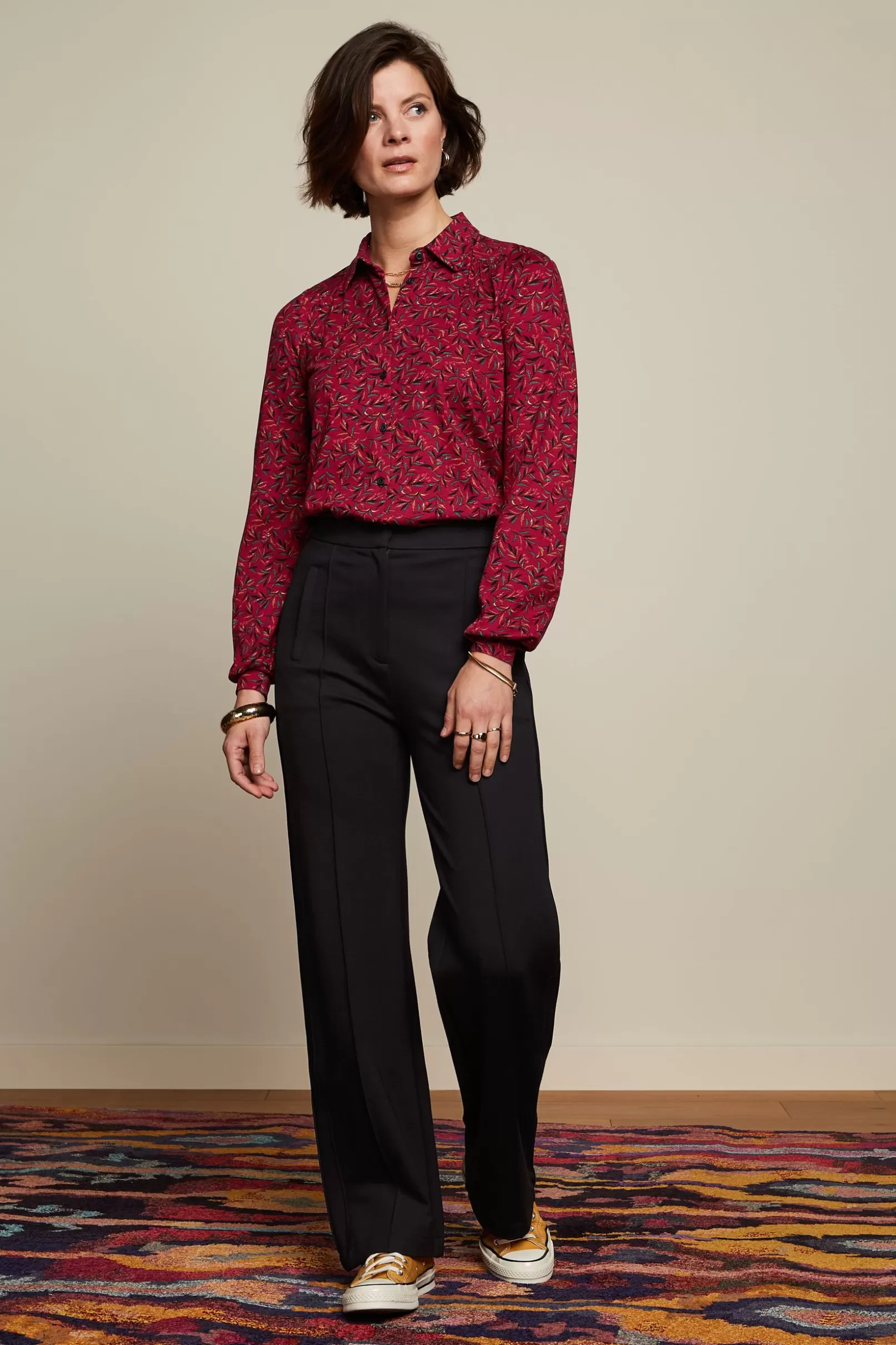 Blouses*King Louie Carina Blouse Vinti Cherry Red