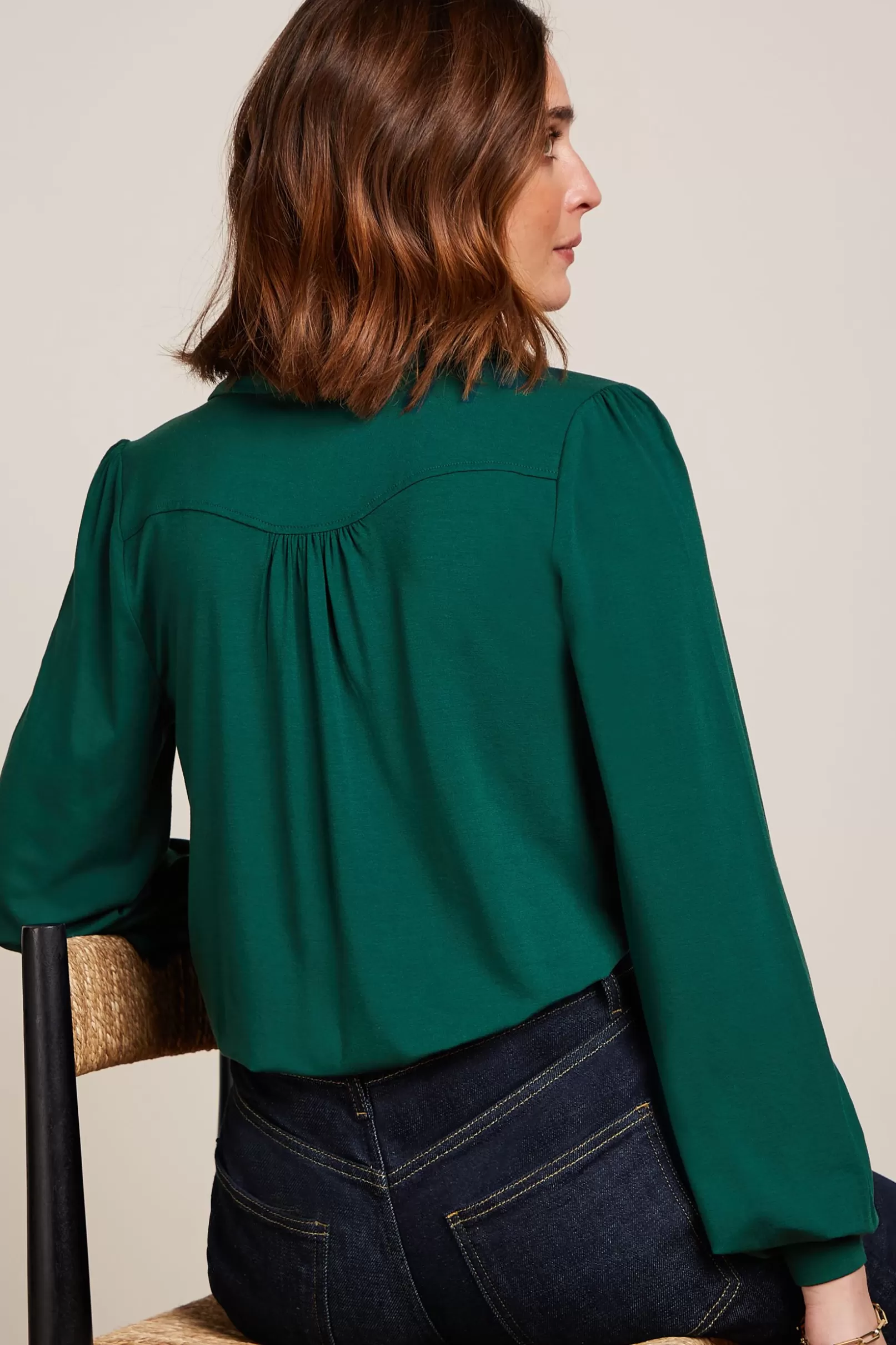 Blouses*King Louie Carina Blouse Viscose Light Urban Green