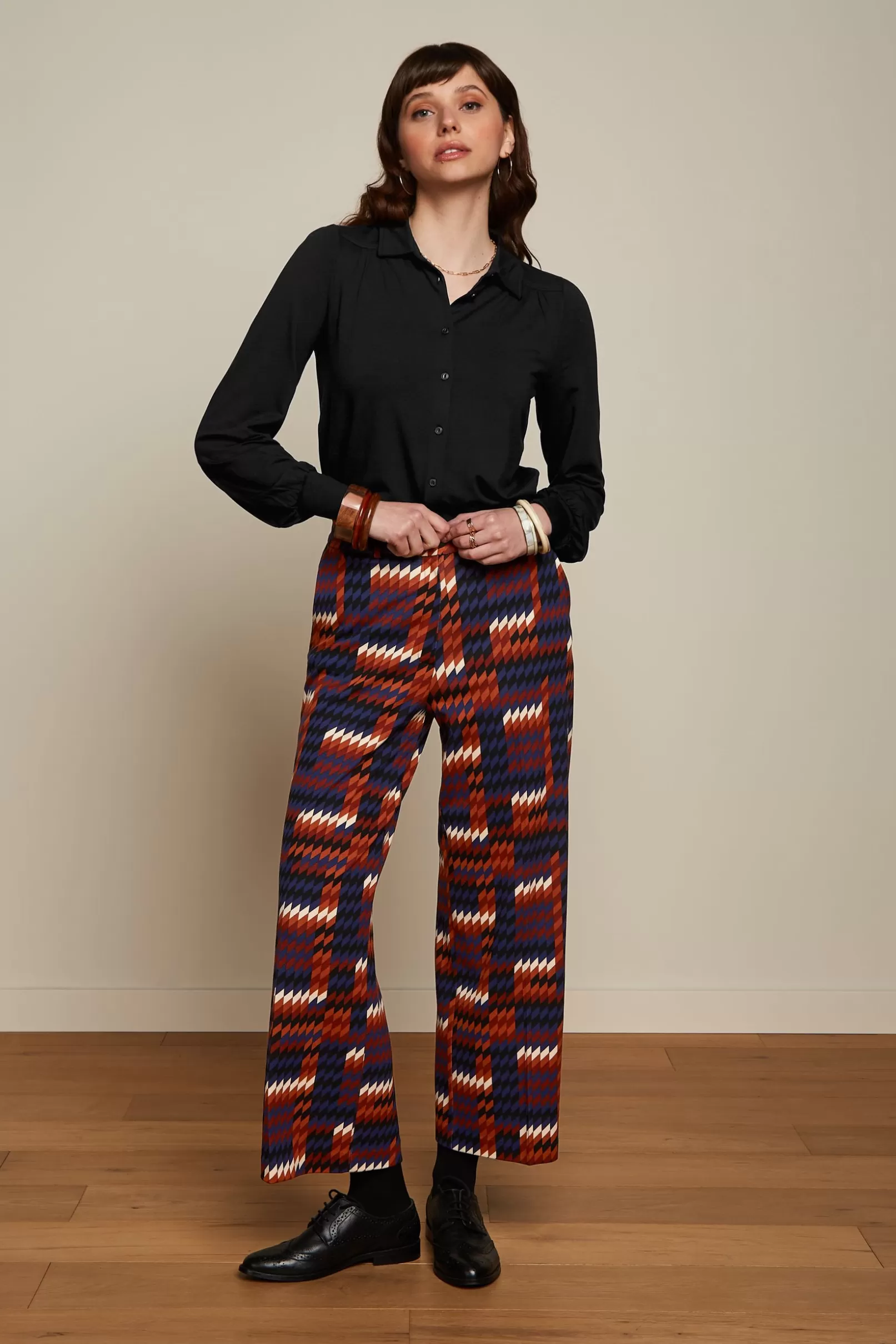 Broeken*King Louie Frederica Pants Clark Streeple Blue