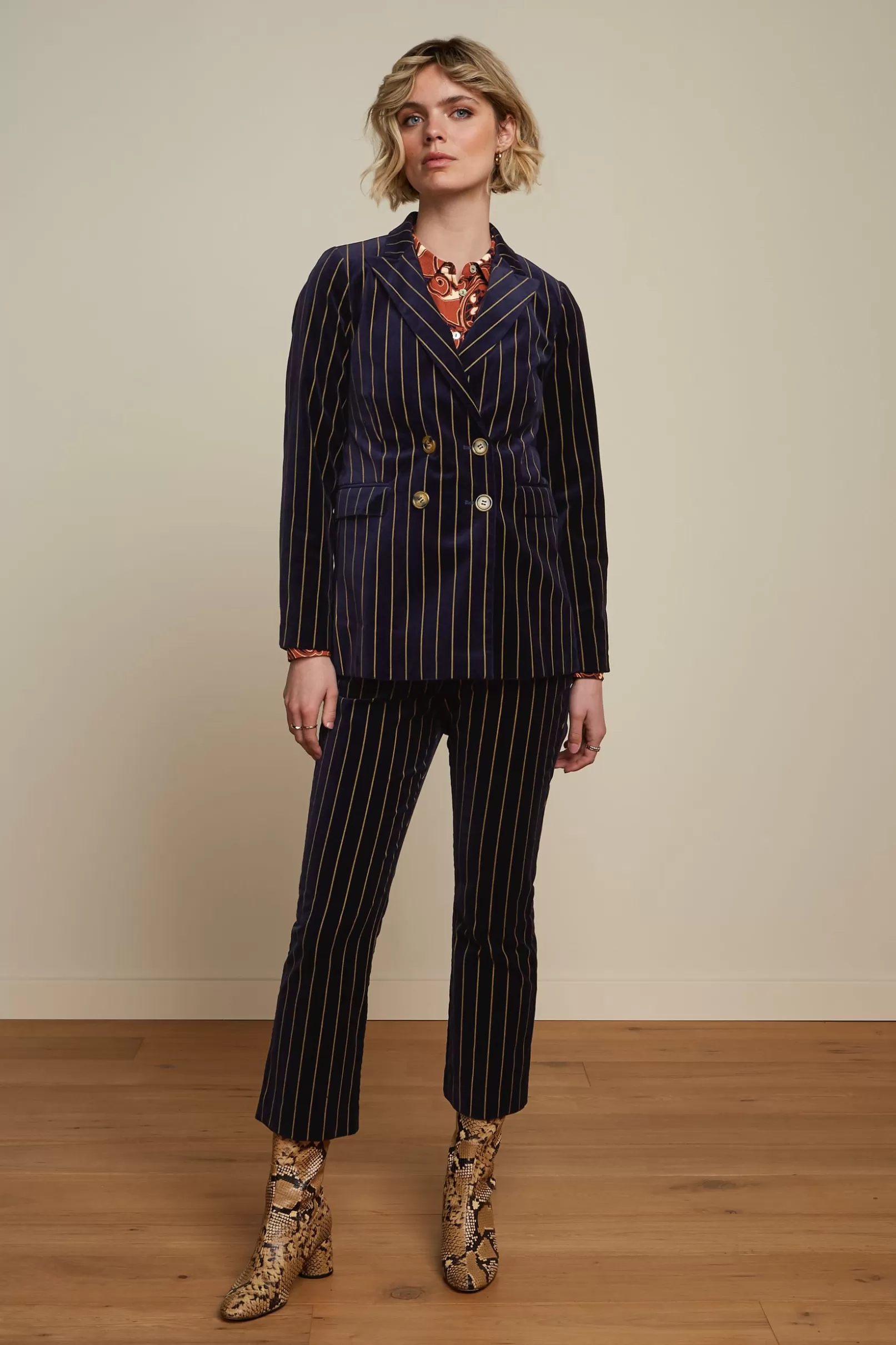 Broeken*King Louie Jenny Pants Pinstripe Blue