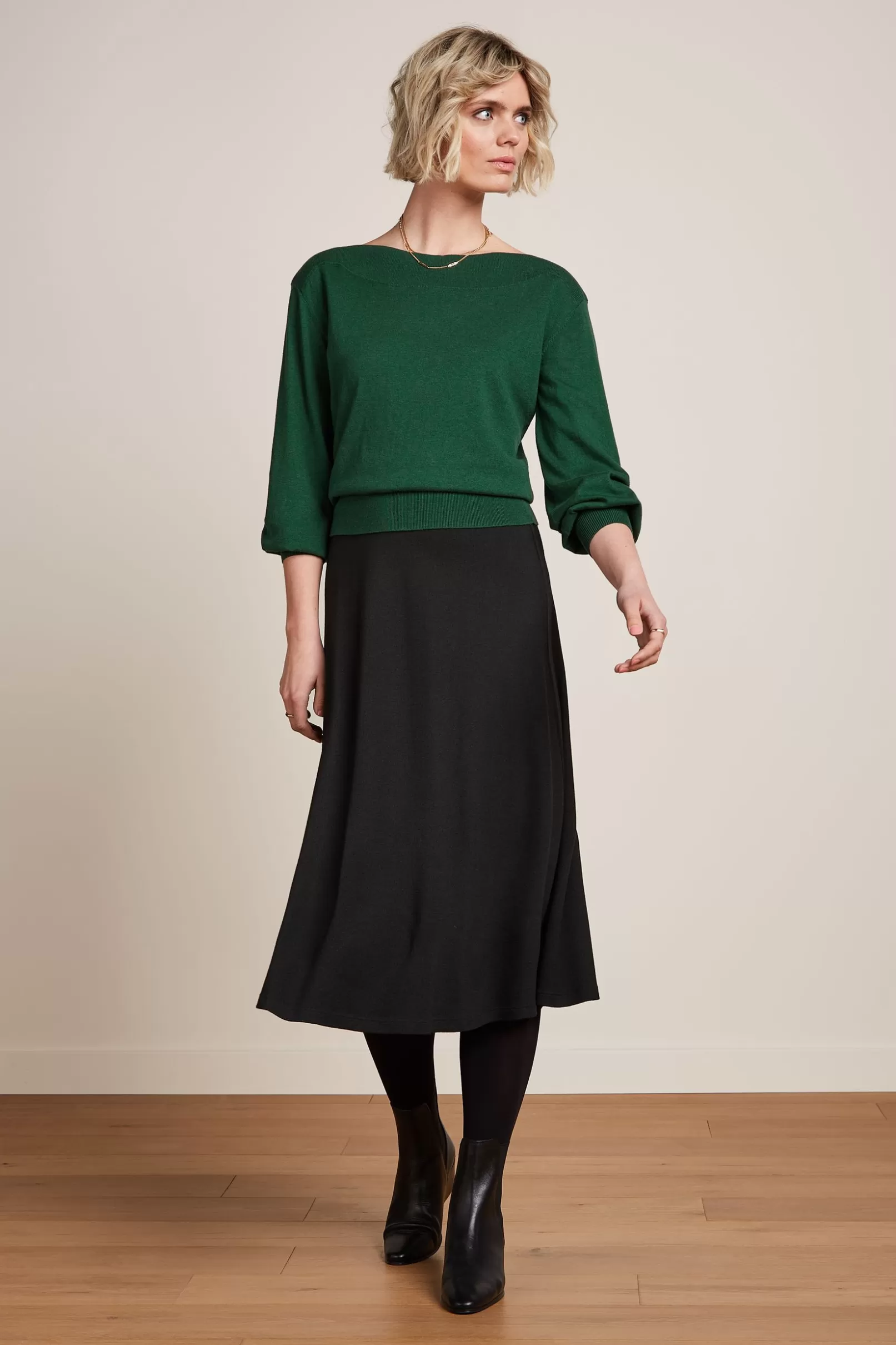 Rokken*King Louie Juno Midi Skirt Milano Crepe Black