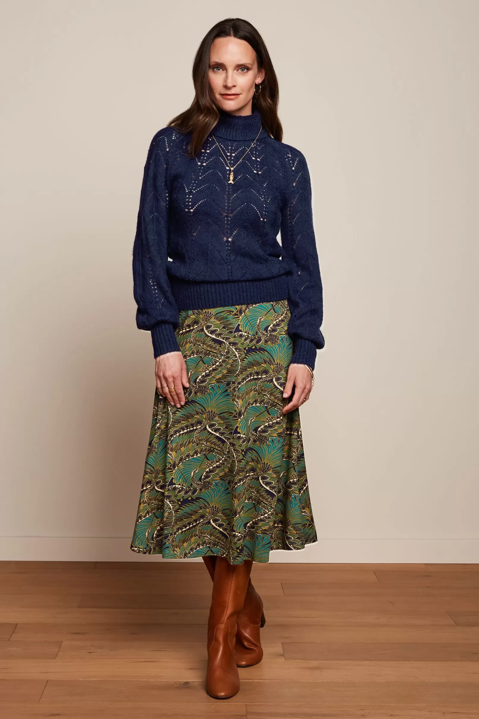 Rokken*King Louie Juno Midi Skirt Venus Blue