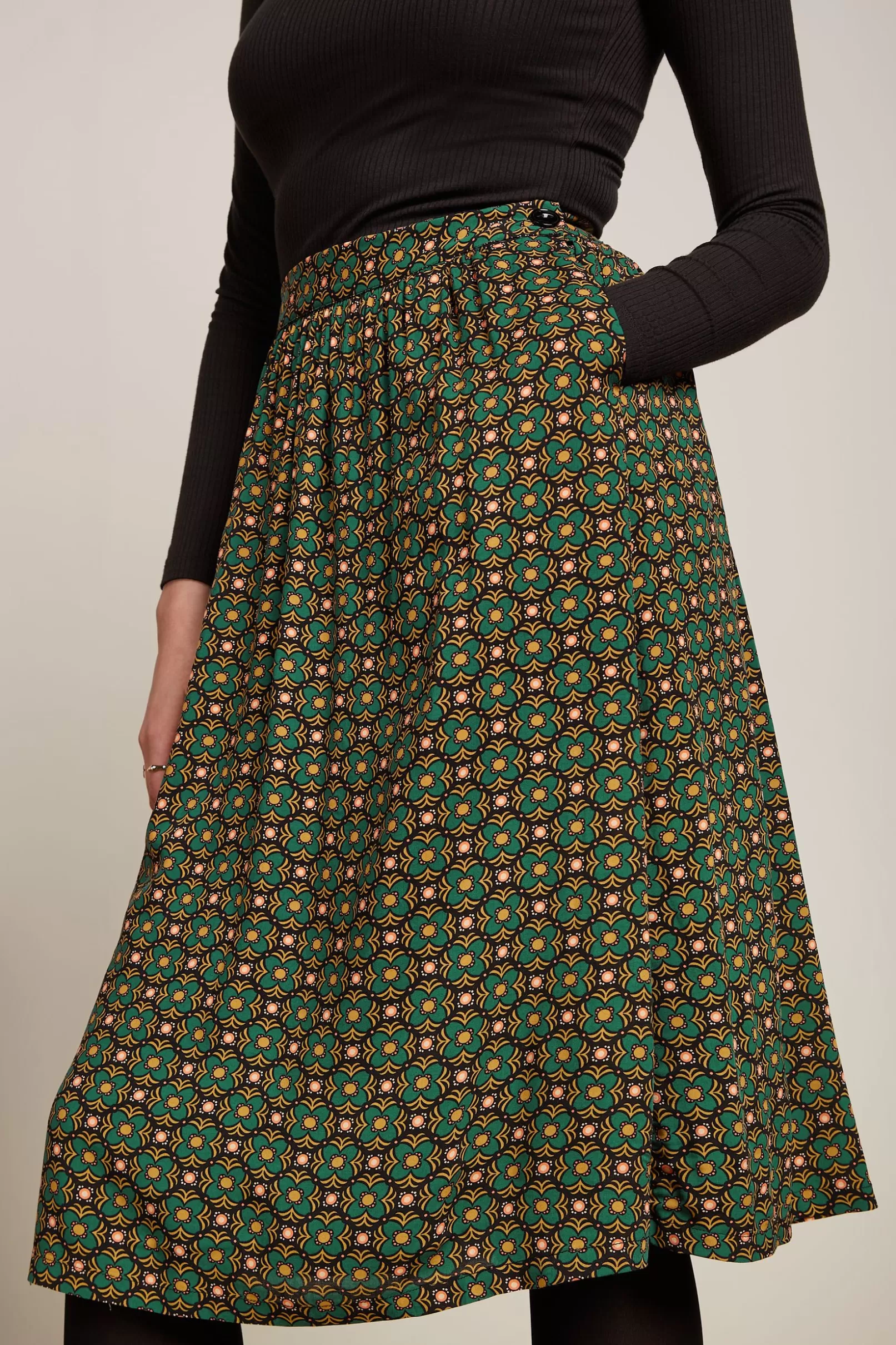 Rokken*King Louie Layla Skirt Valley Peacock Green