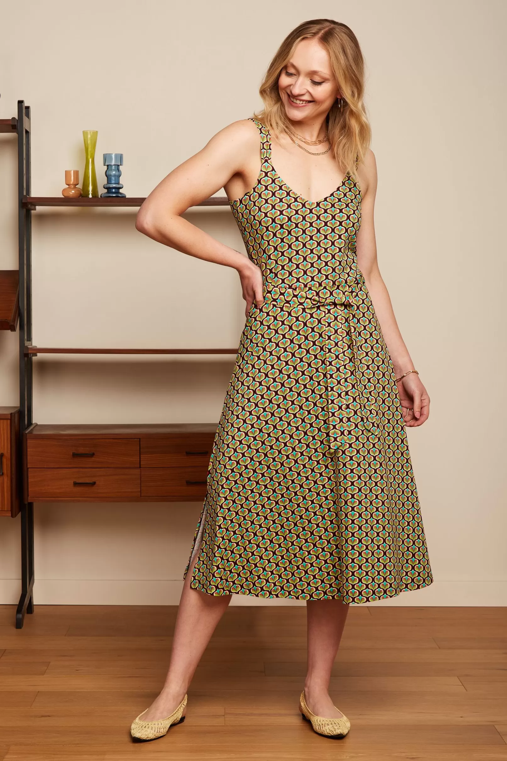 Jurken*King Louie Lenny Dress Indy Delphinium Green