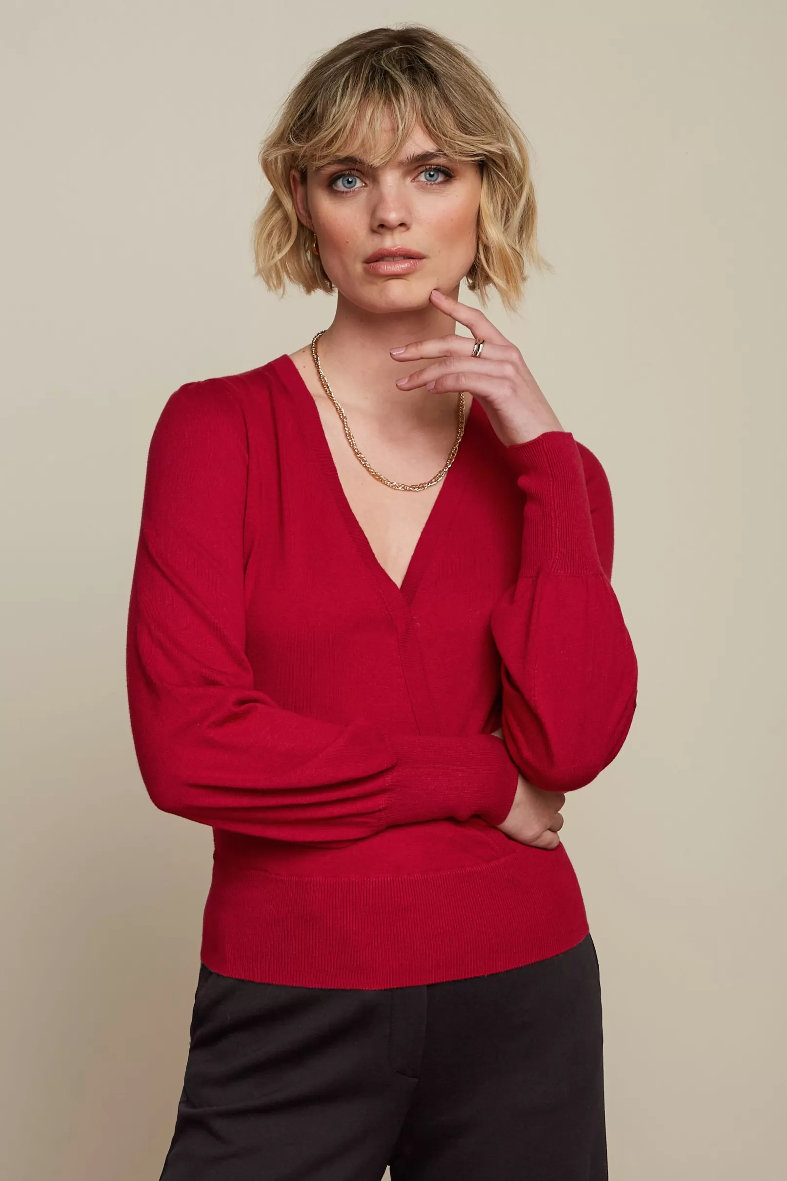 Tops & Shirts*King Louie Lulu Wrap Top Cocoon Icon Red