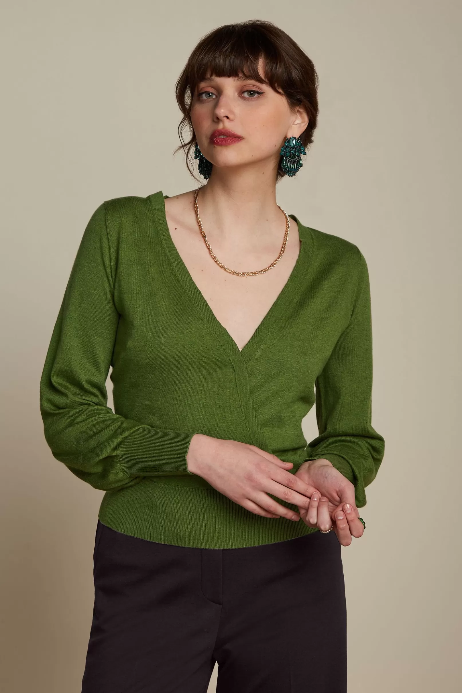 Tops & Shirts*King Louie Lulu Wrap Top Cocoon Posey Green