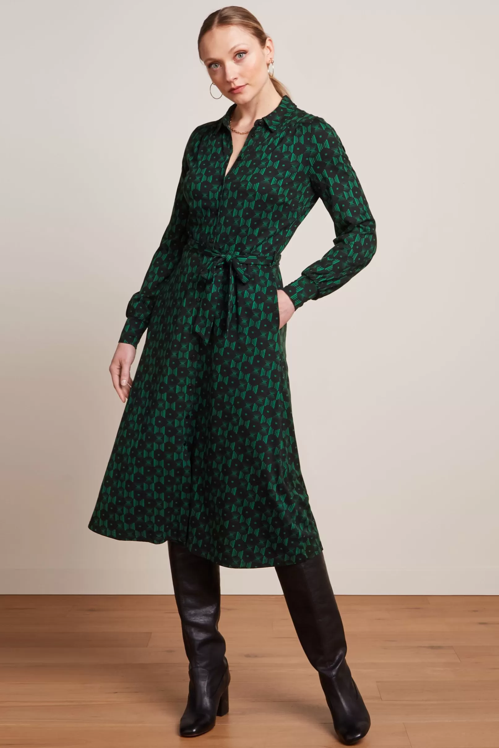 Jurken*King Louie Maisie Dress Marvin Para Green