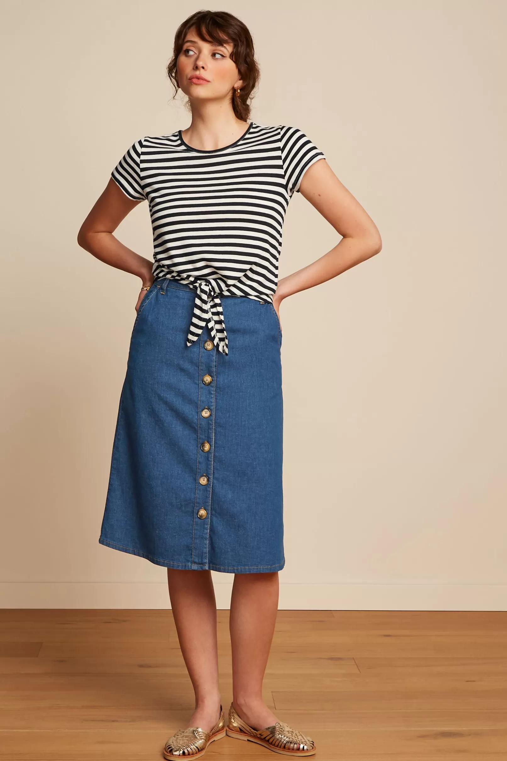 Rokken*King Louie Marie Skirt Chambray Denim Blue