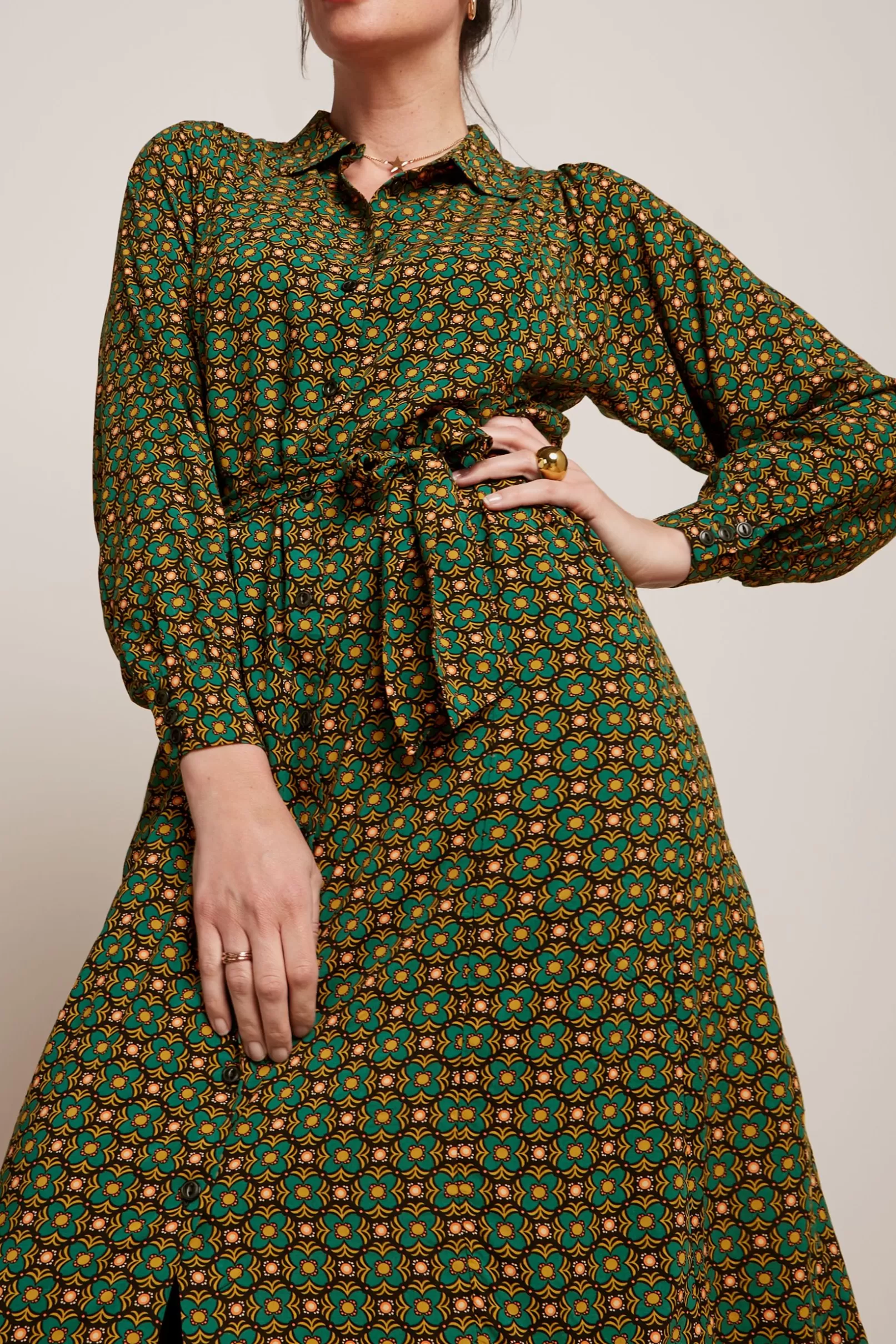 Jurken*King Louie Marisa Dress Valley Peacock Green