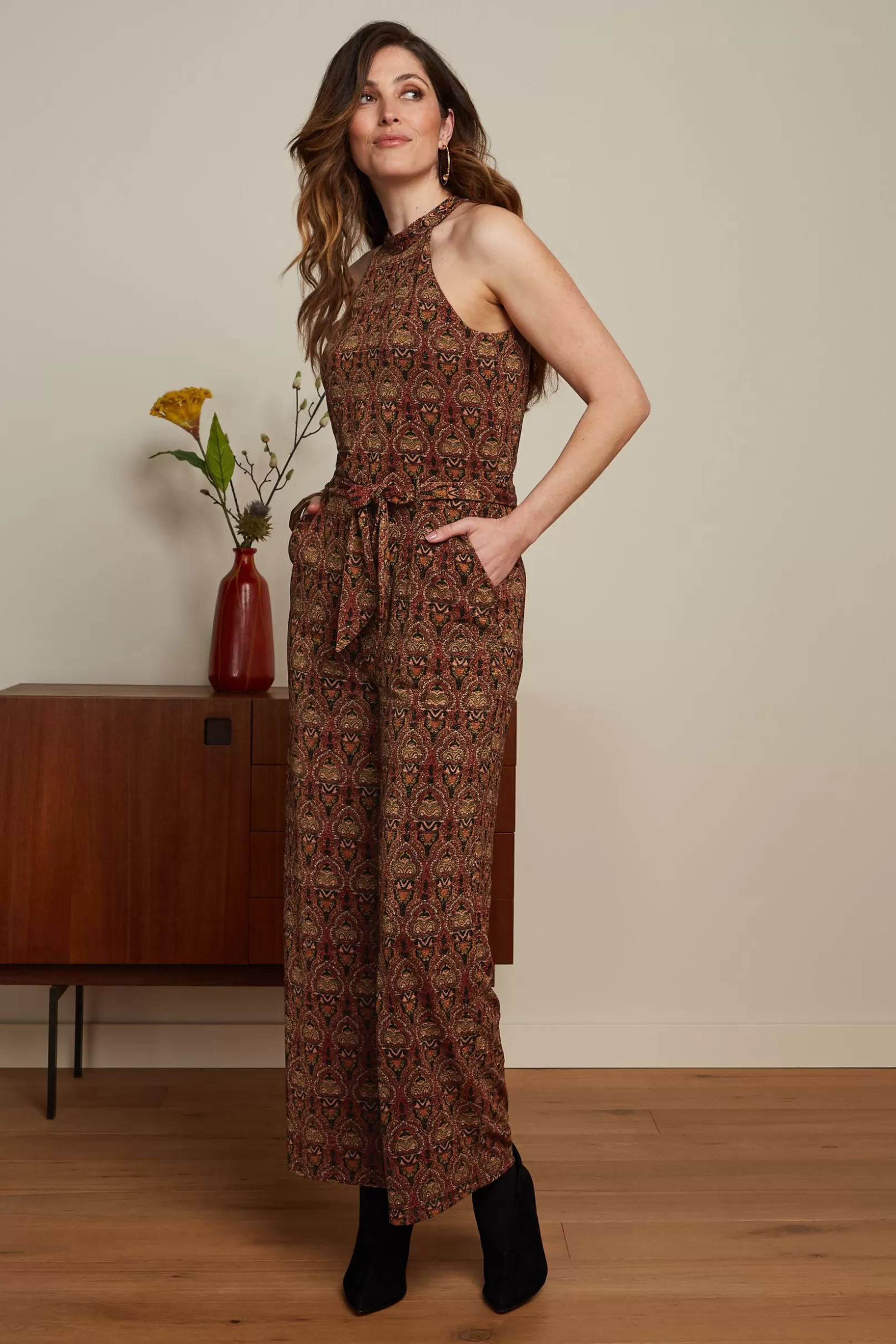 Jumpsuits*King Louie Marty Halter Jumpsuit Mystic Spicy Brown