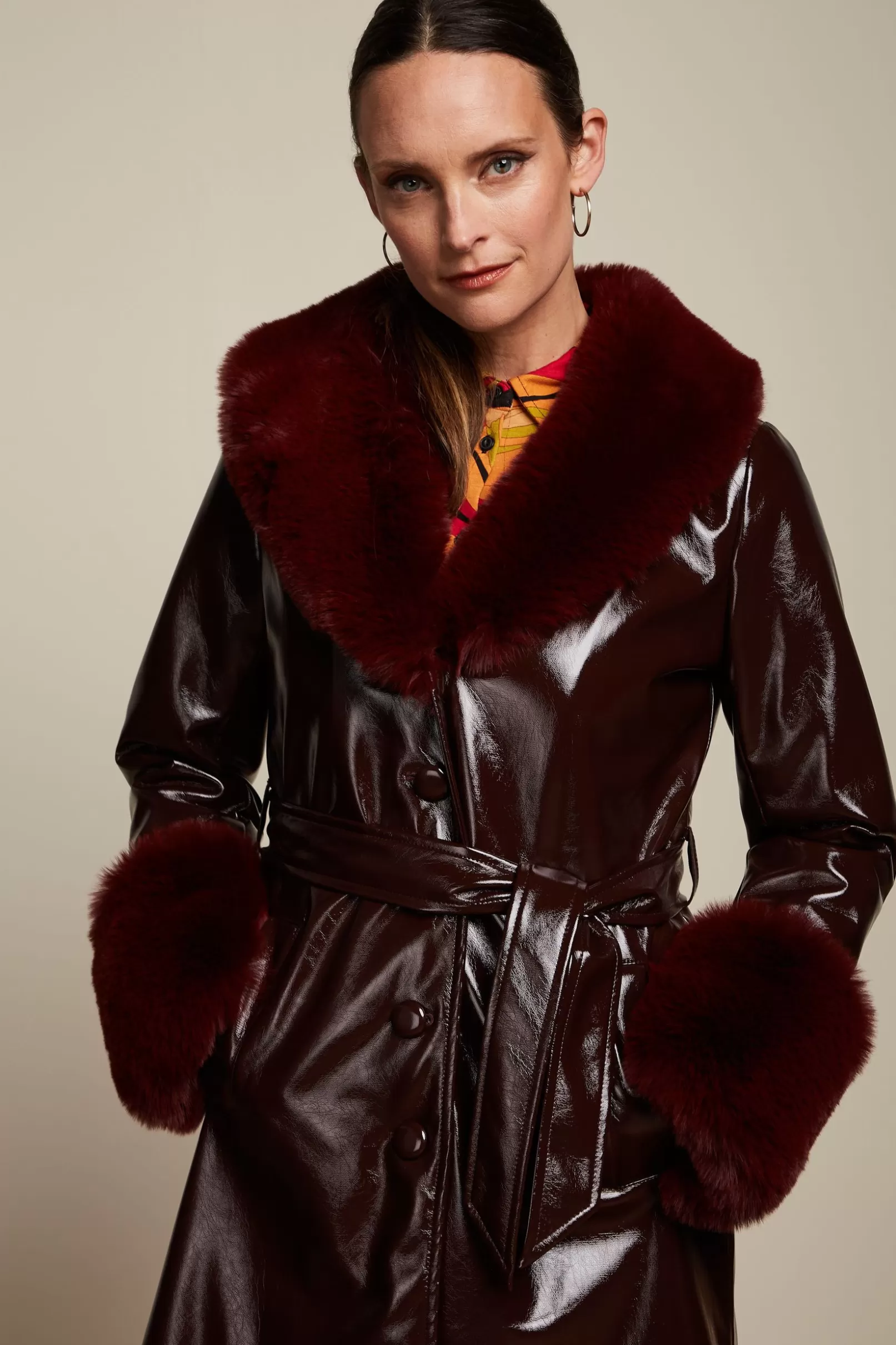 Jassen & Blazers*King Louie Peyton Coat Outshine Bordeaux Red