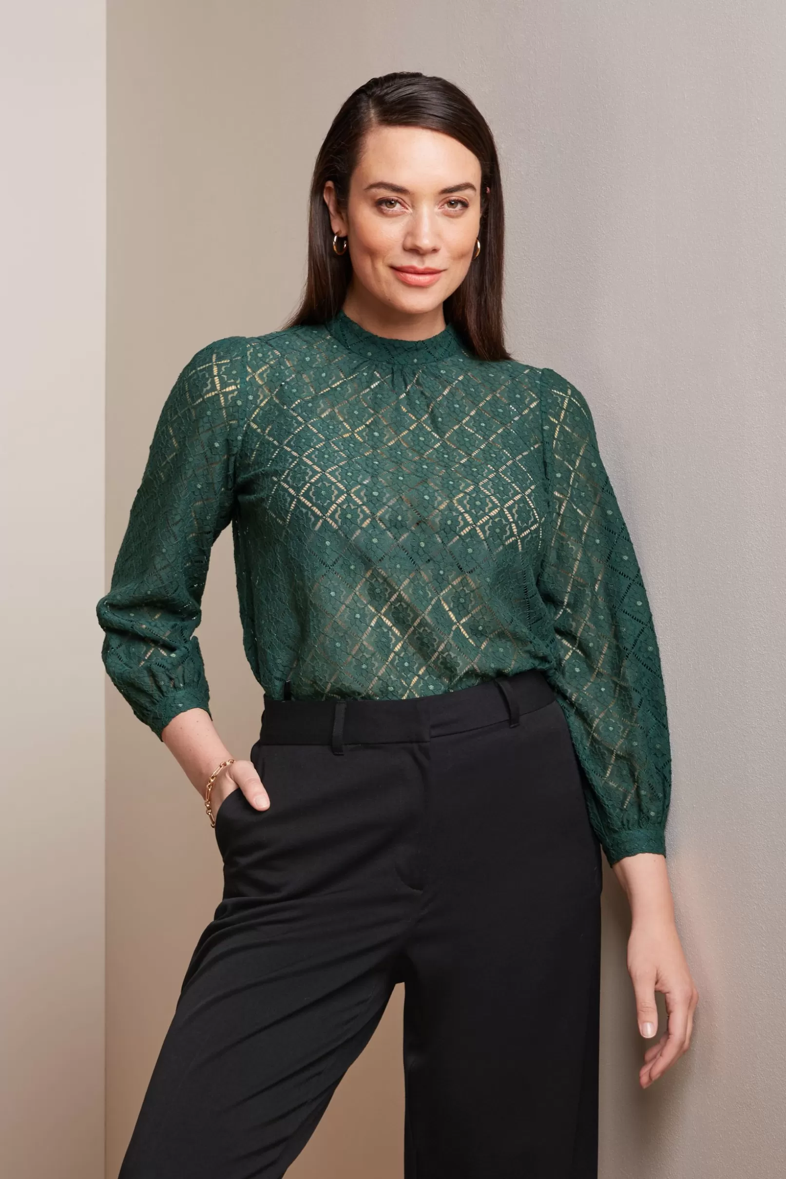 Tops & Shirts*King Louie Phoebe Top Artiste Lace Amazon Green