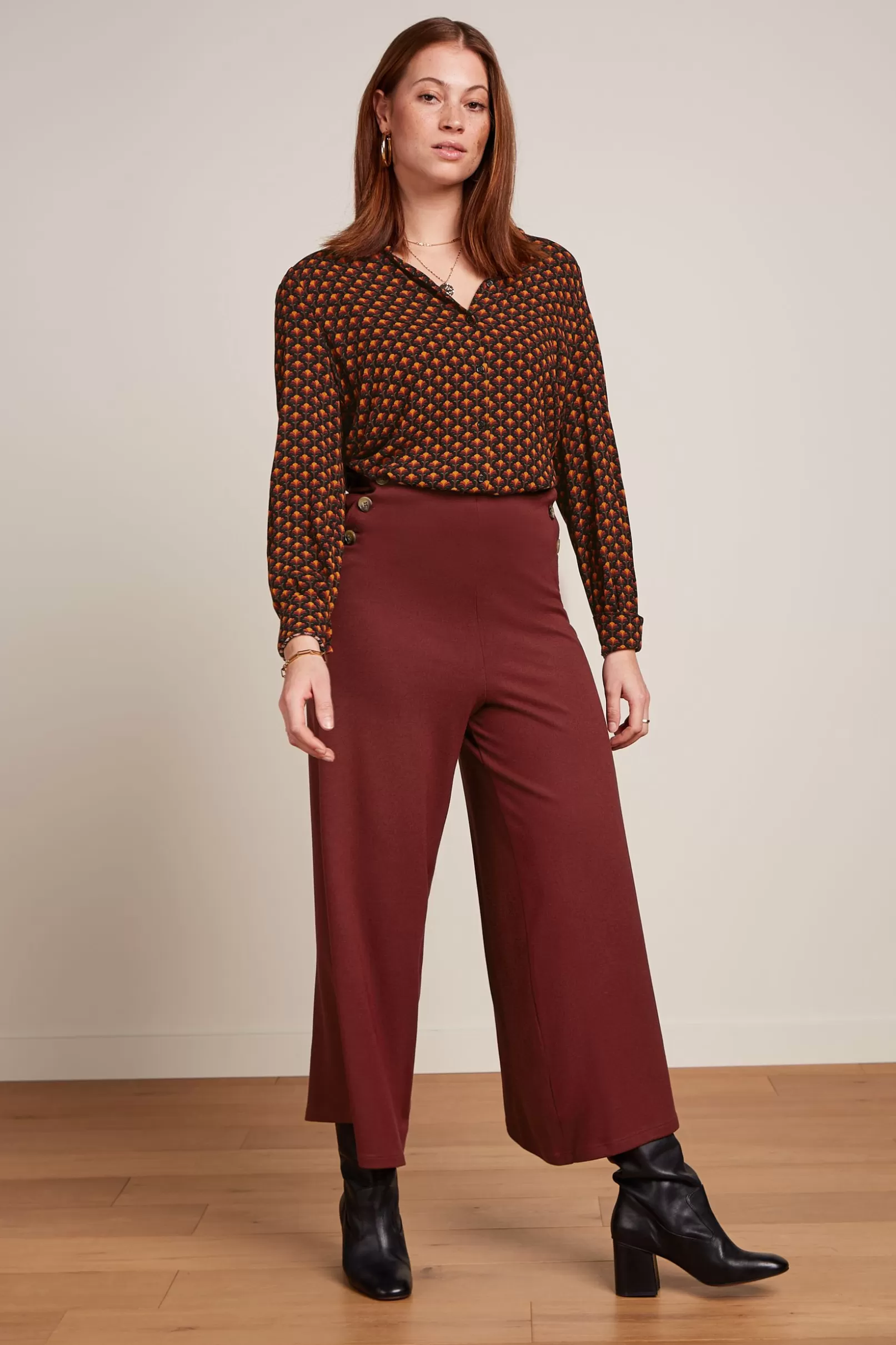 Broeken*King Louie Pia Culotte Milano Uni Beet Red