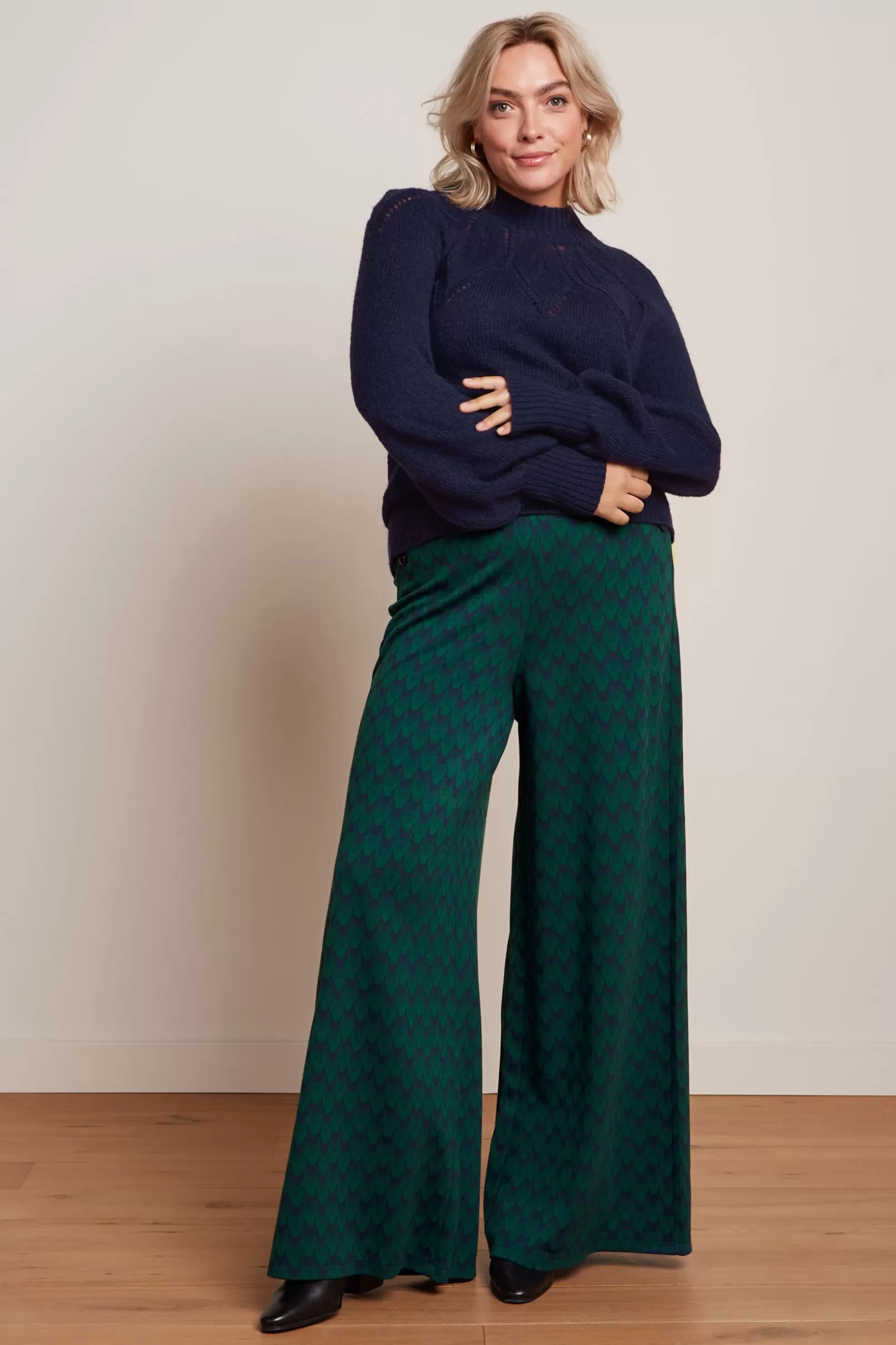 Broeken*King Louie Pia Pants Duffy Jacquard Evening Blue