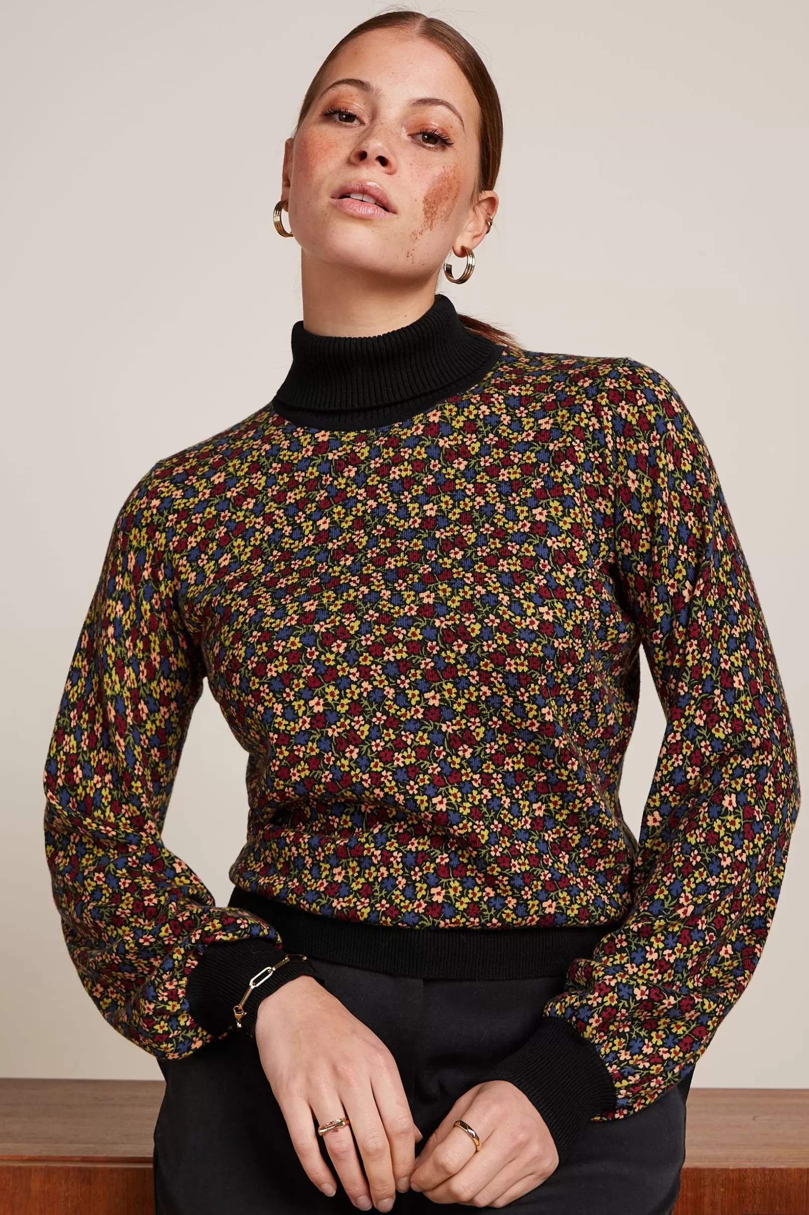 Tops & Shirts*King Louie Rollneck Bell Top Flaminga Black