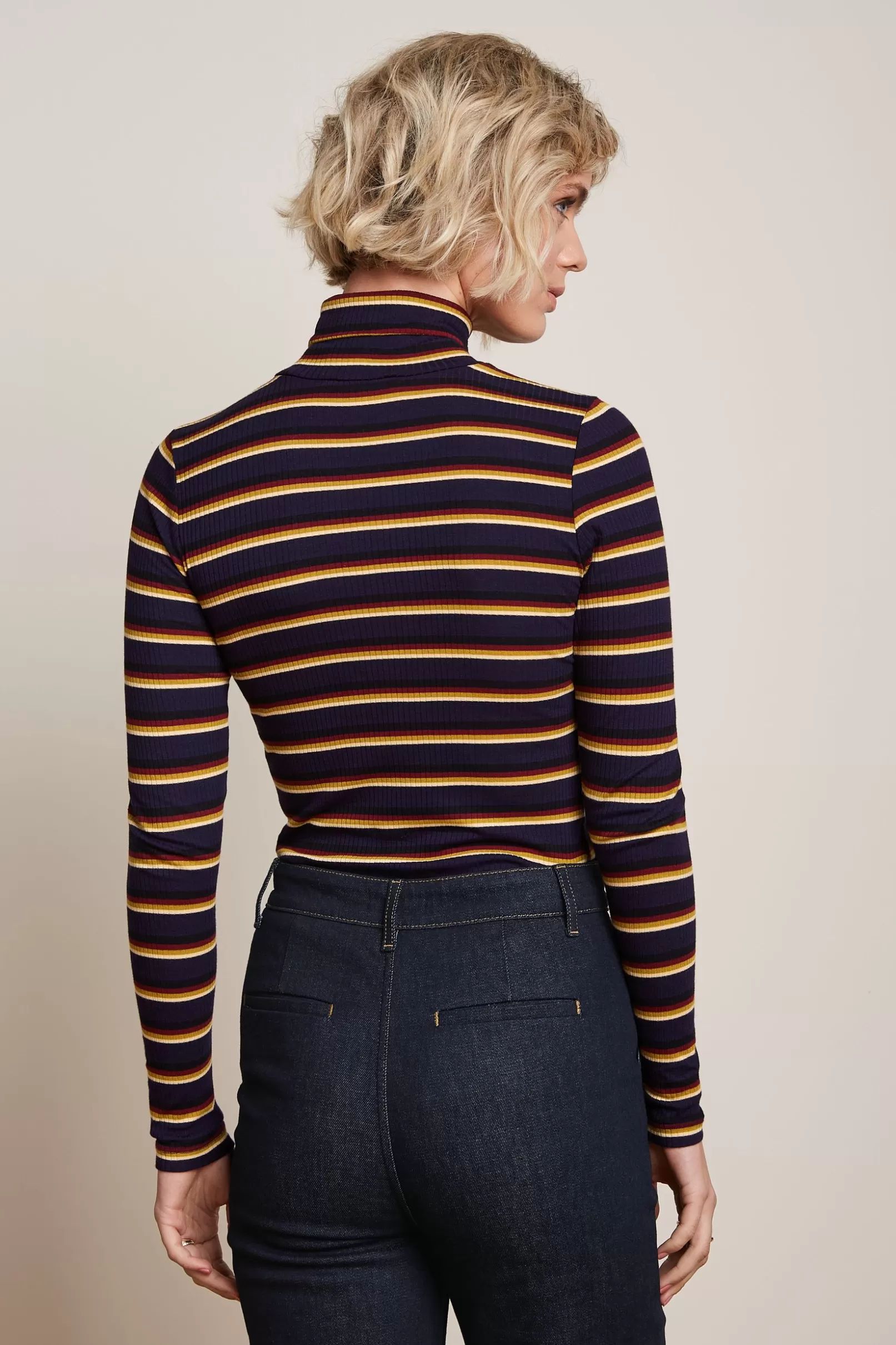 Tops & Shirts*King Louie Rollneck Top Century Stripe Evening Blue