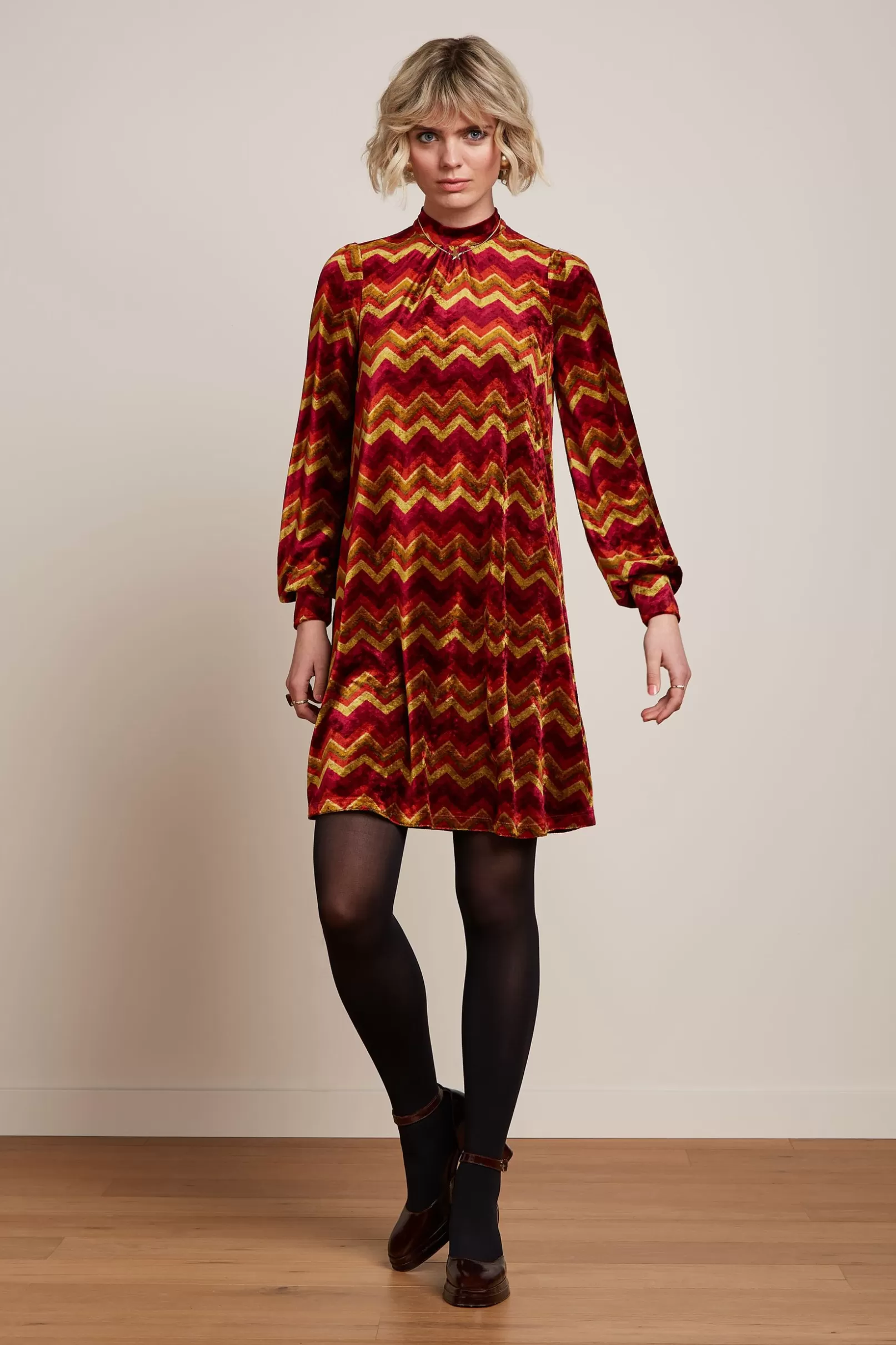 Jurken*King Louie Sandy Dress Penny Cabernet Red