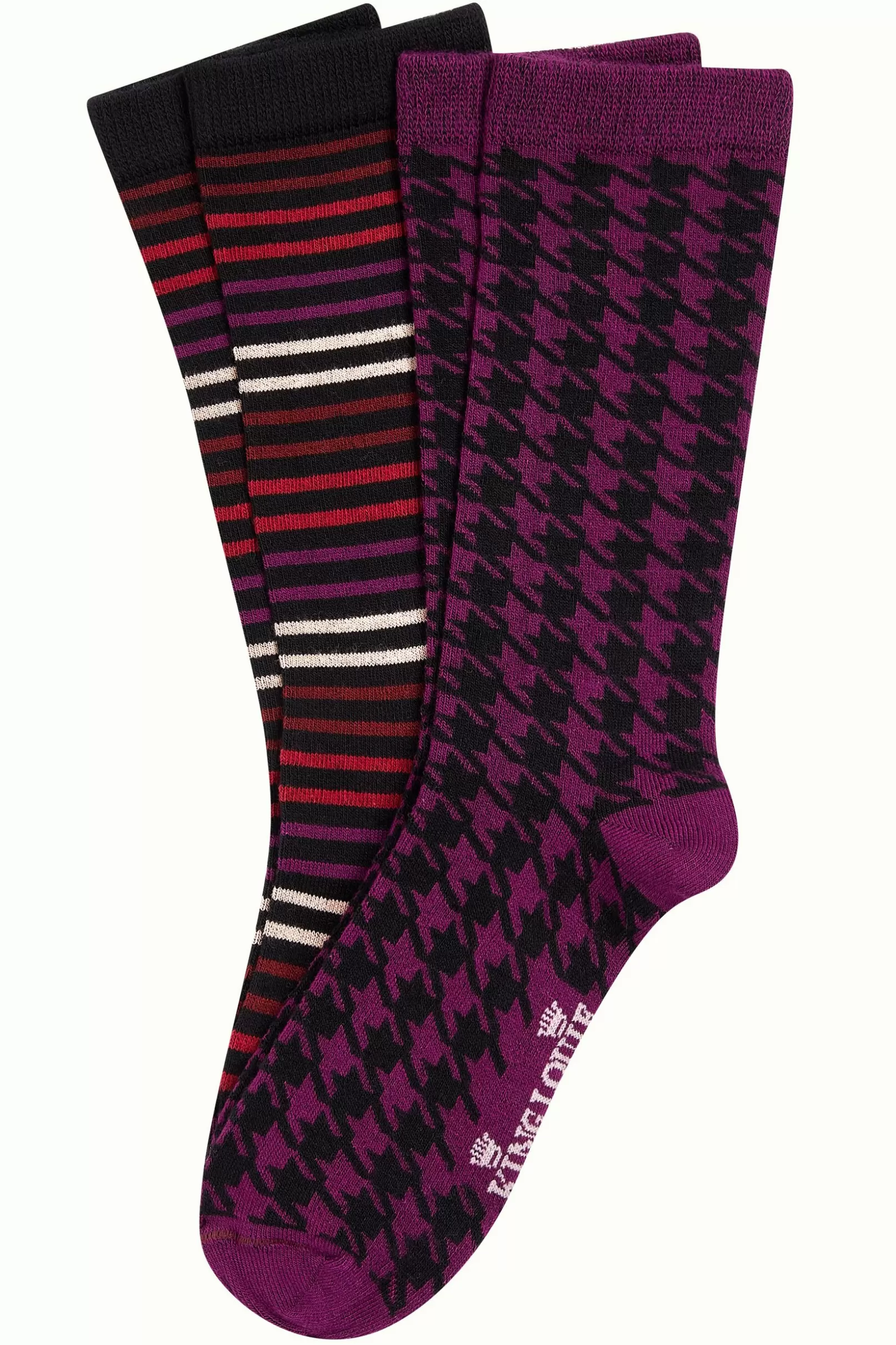 Accessoires*King Louie Socks 2-Pack Pied-de-Poule Caspia Purple