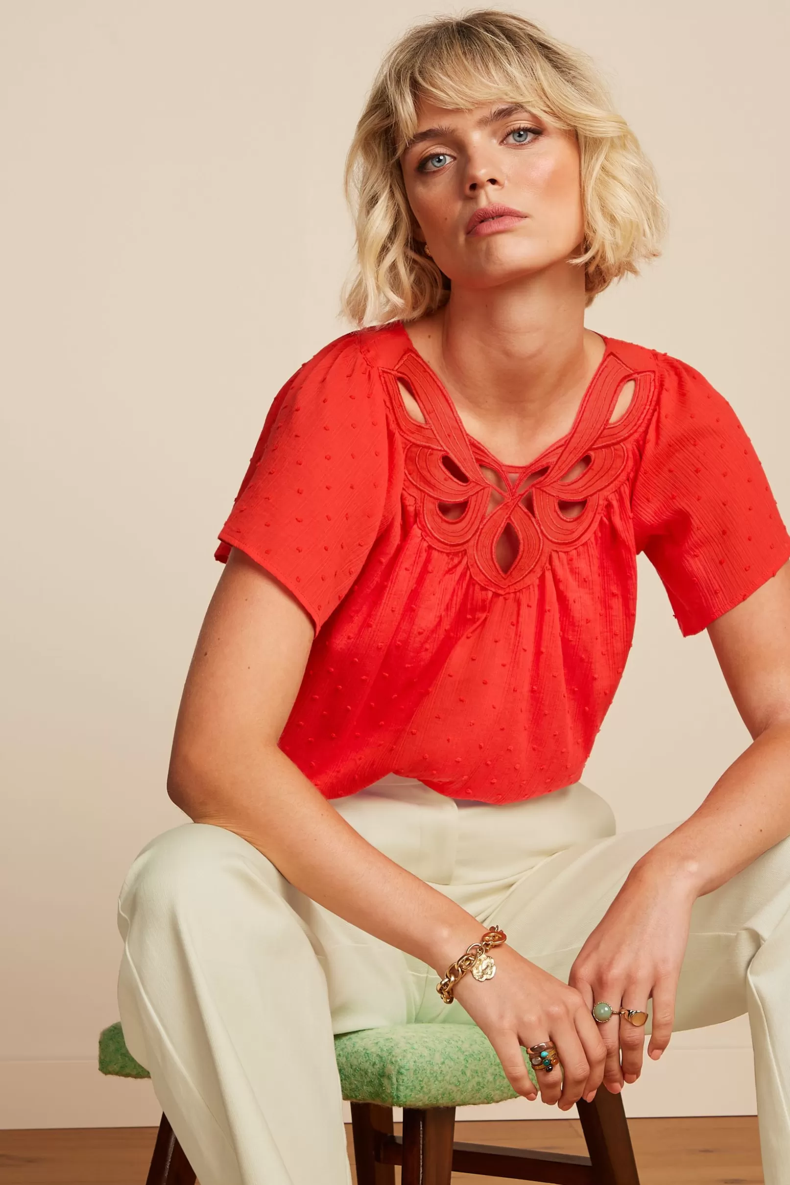 Tops & Shirts*King Louie Talia Top Verano Fire Red