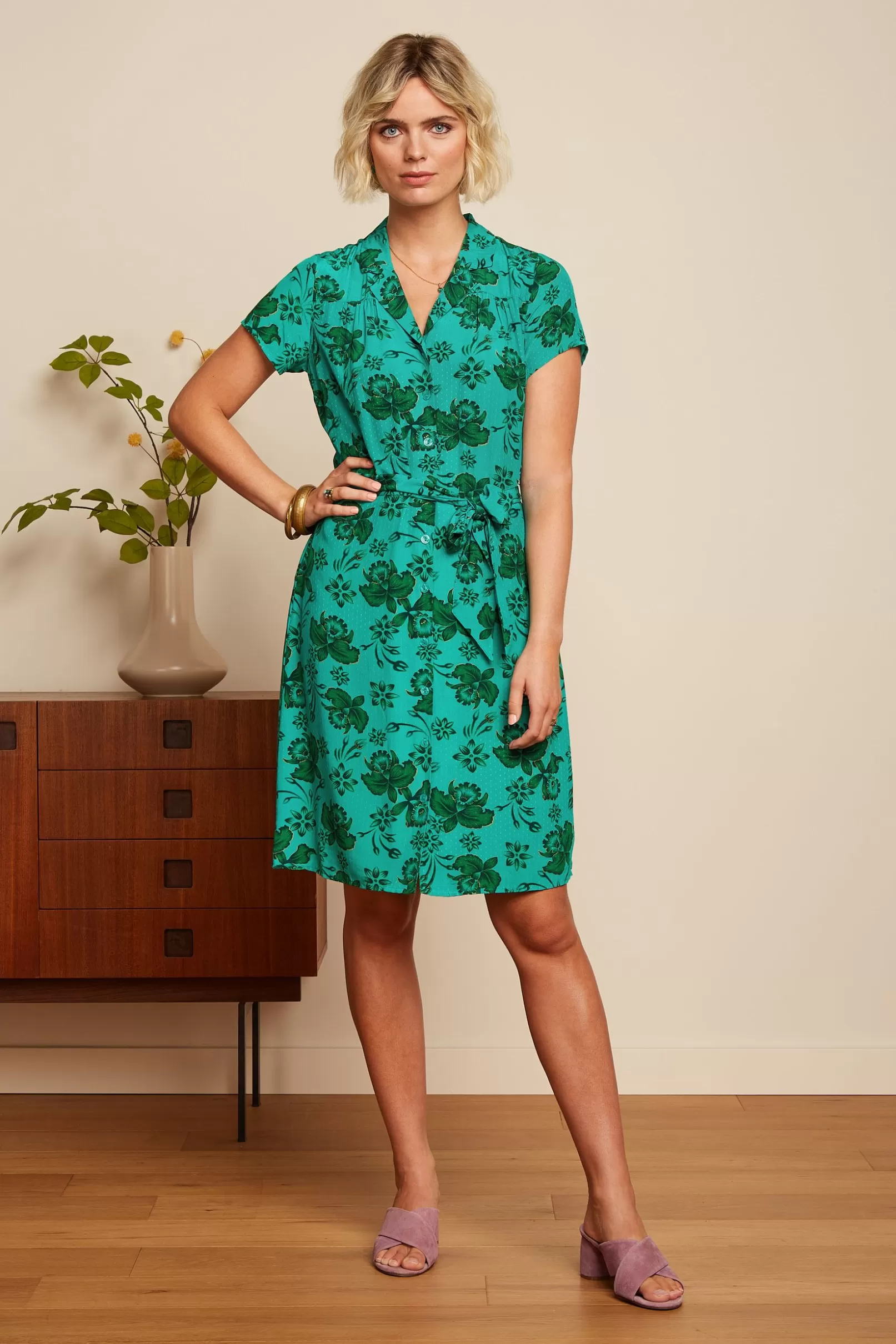 Jurken*King Louie Tex Dress Coralie Aqua Green