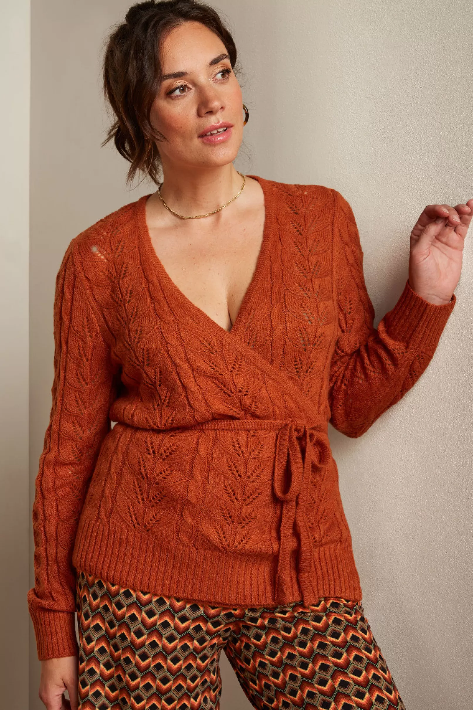 Vesten*King Louie Wrap Top Farfalle Caramel