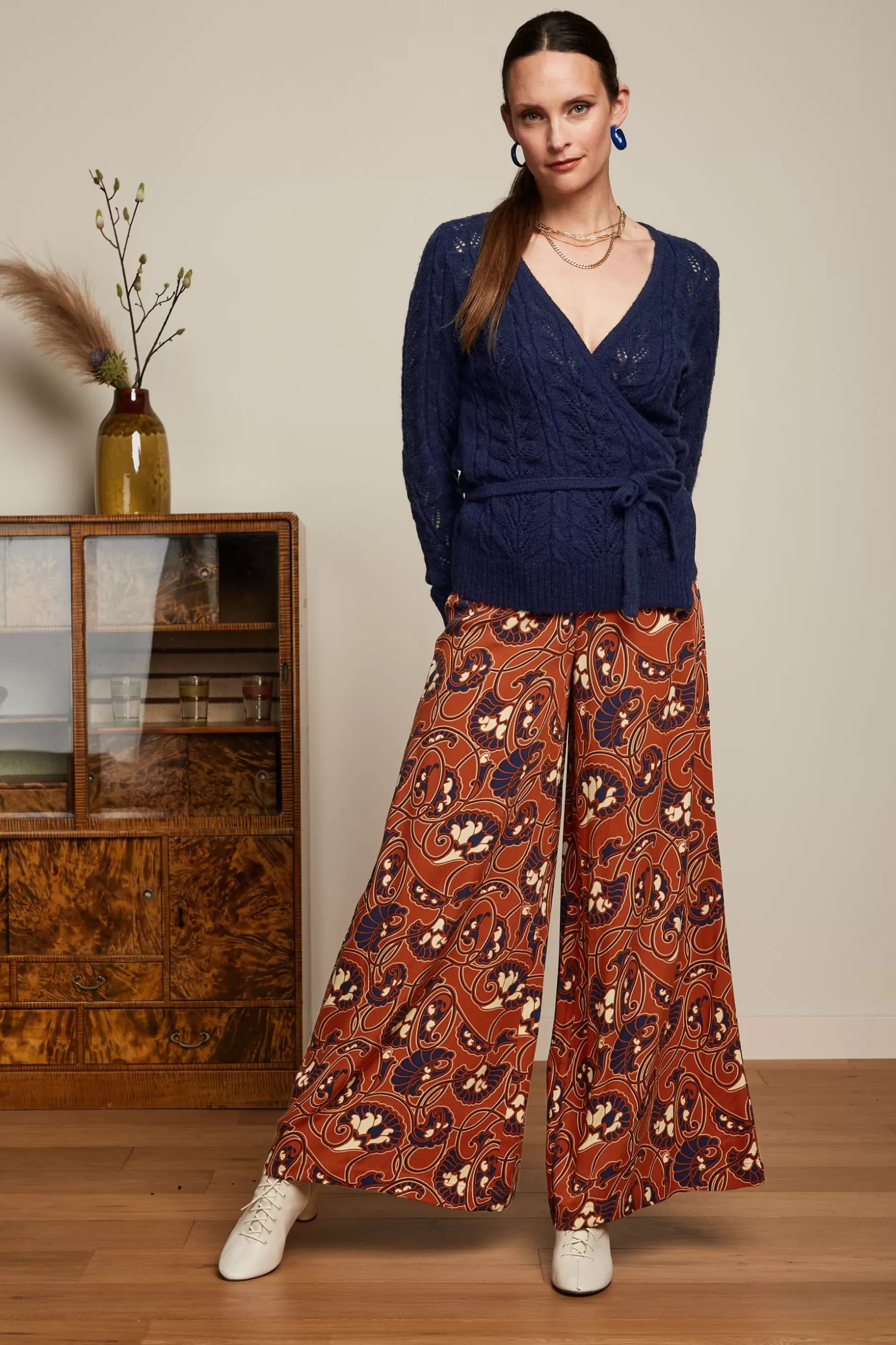 Vesten*King Louie Wrap Top Farfalle Ink Blue